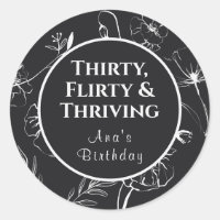 Thirty Flirty Thriving Black and Alabaster Floral