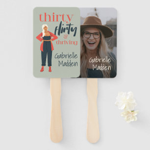 Thirty Flirty & Thriving Personalised Photo Hand Fan