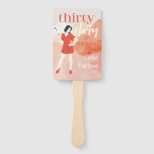 Thirty Flirty & Thriving Personalised Photo Hand Fan