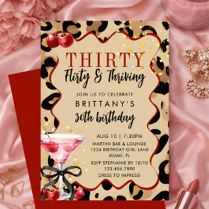Thirty Flirty & Thriving Retro Glam 30th Birthday  Invitation