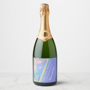 Thirty fourth Wedding Anniversary, Opal,   Sparkling Wine Label