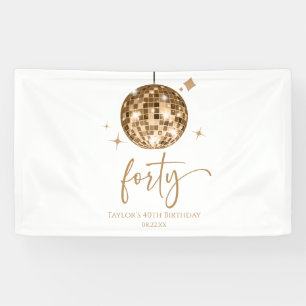 Thirty Gold Disco Ball 40th Birthday Party Banner