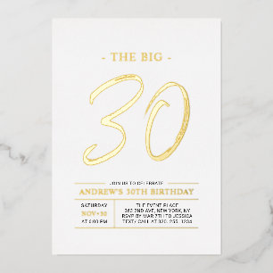 Thirty Modern Gold Big 30th Birthday Party