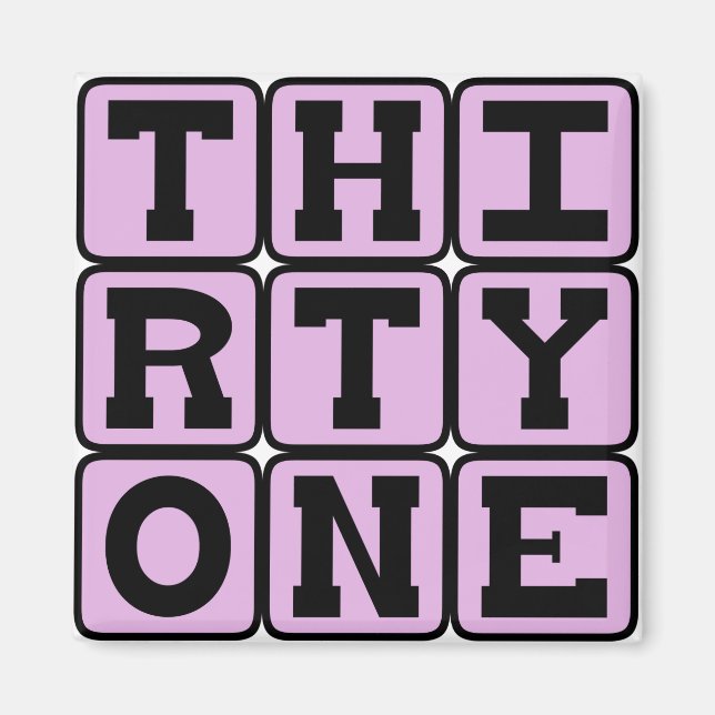 Thirty One, Number 31 Magnet (Front)