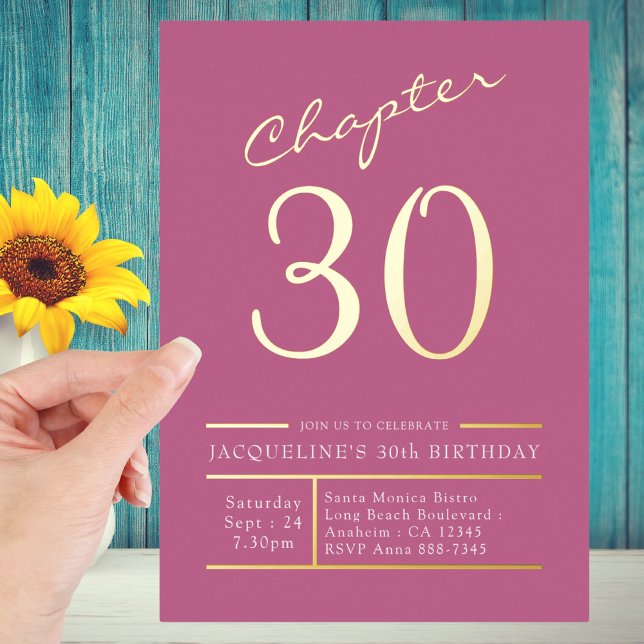 Thirty Pink 30th Birthday Party Gold (Creator Uploaded)