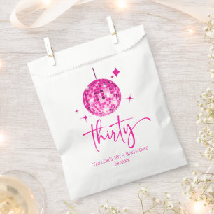 Thirty Pink Disco Ball 30th Birthday Party Favour Bags