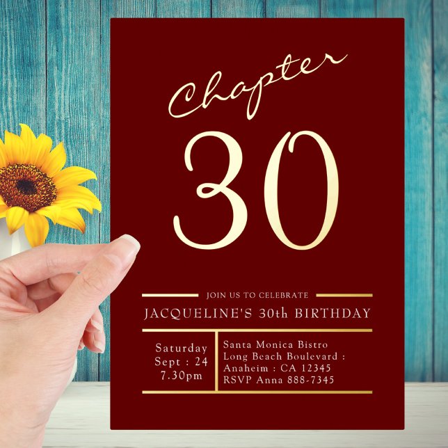 Thirty Red Gold 30th Birthday Party Gold (Creator Uploaded)