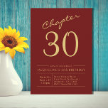 Thirty Red Gold 30th Birthday Party Invitation<br><div class="desc">Celebrate a special 30th birthday with our unique red and gold script invitations! These stylish invitations are perfect for any party event, and the elegant script will be sure to make a statement. Show your friends and family just how special this celebration is by sending out our luxurious red and...</div>