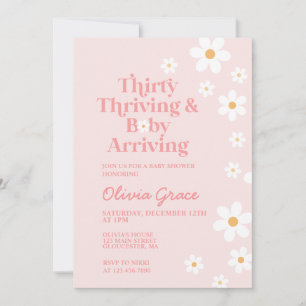 Thirty Thriving Daisy Baby Shower Invitation
