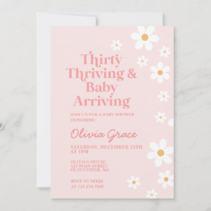 Thirty Thriving Daisy Baby Shower Invitation