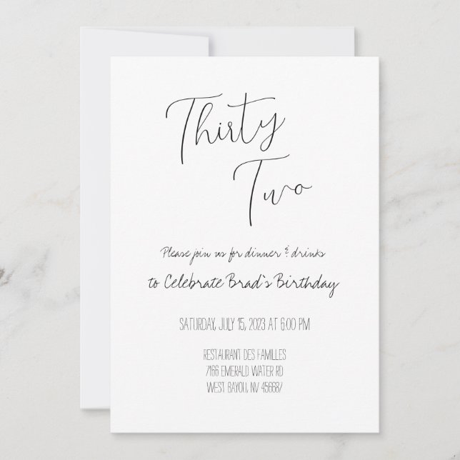Thirty-Two Invitation (Front)