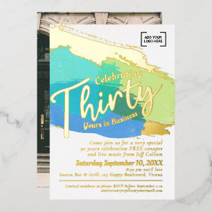 Thirty years business anniversary gold art