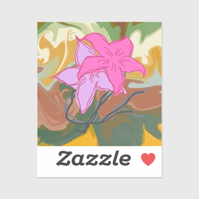 This abstract flower art design blends soft floral (Sheet)