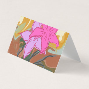 This abstract flower art design blends soft floral business card