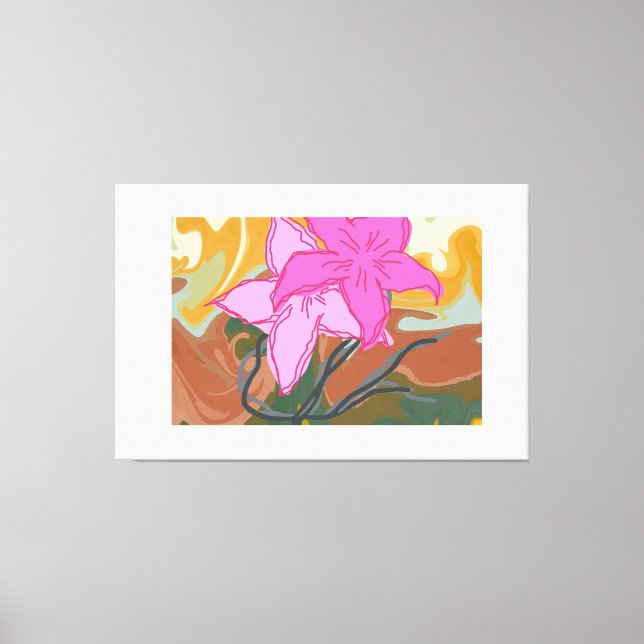 This abstract flower art design blends soft floral canvas print (Front)