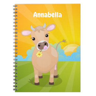 This adorable happy jersey cow will add some farmy notebook