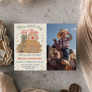 This Ain't My First Rodeo 2st Birthday Photo Invitation