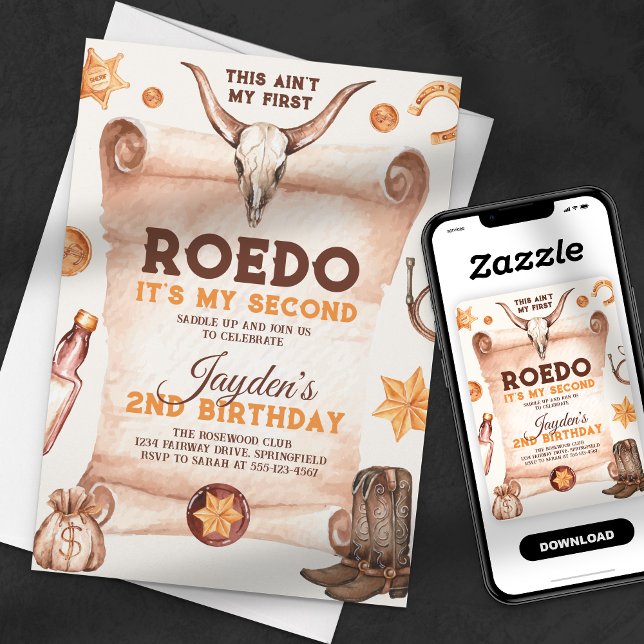 This Ain't My First Rodeo Cowboy 2nd Birthday Invitation (Creator Uploaded)