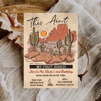 This Ain't My First Rodeo Cowboy Birthday Party Invitation