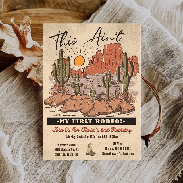 This Ain't My First Rodeo Cowboy Birthday Party Invitation (Creator Uploaded)