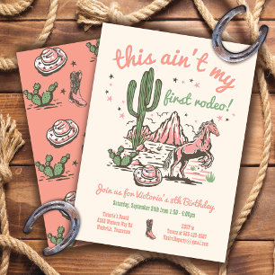 This ain't my first Rodeo Cowgirl Birthday Invitation