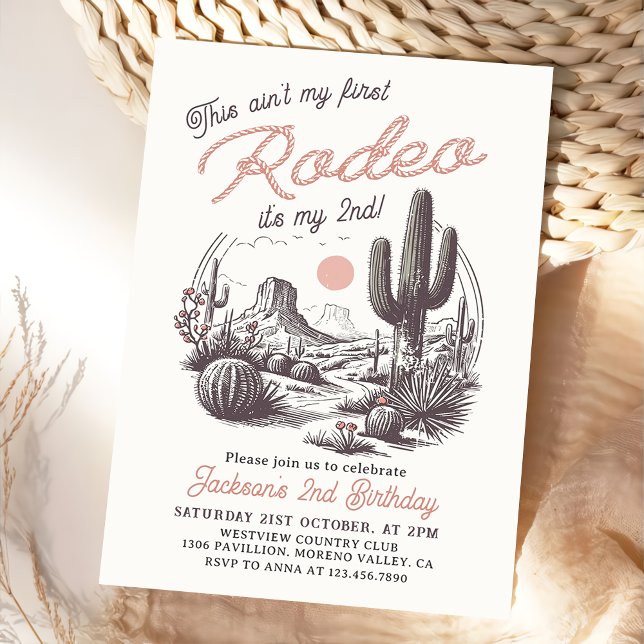 This Ain't My First Rodeo Western 2nd Birthday Invitation (Creator Uploaded)