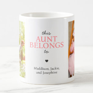 "This Aunt Belongs To" Custom Photo Collage Coffee Mug