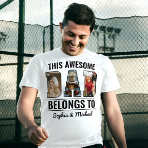 This Awesome Dad Personalised Photo and Kids Name T-Shirt