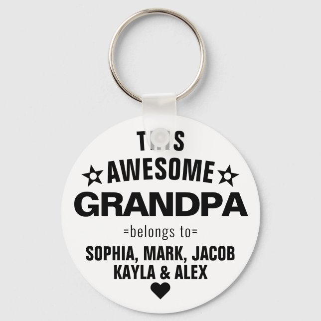 This Awesome Grandpa Belongs To Father's Day Key Ring (Front)