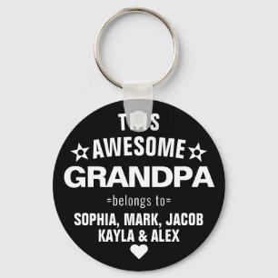 This Awesome Grandpa Belongs To Father's Day Key Ring