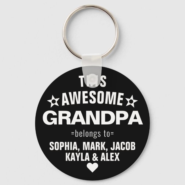 This Awesome Grandpa Belongs To Father's Day Key Ring (Front)
