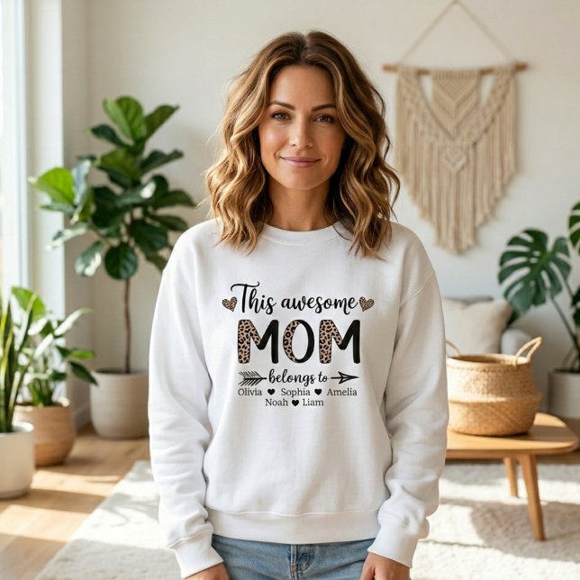 This Awesome Mum Bold Leopard Mama Style Sweatshirt (Creator Uploaded)