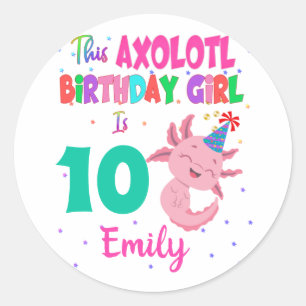 This Axolotl Girl is Amphibian Salamander  Classic Round Sticker
