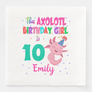 This Axolotl Girl is Amphibian Salamander  Napkin