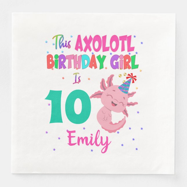 This Axolotl Girl is Amphibian Salamander  Napkin (Front)