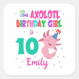 This Axolotl Girl is Amphibian Salamander Square Sticker