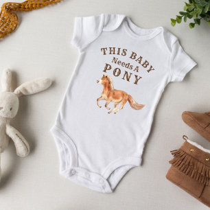 This baby needs a pony with a galloping horse bodysuit