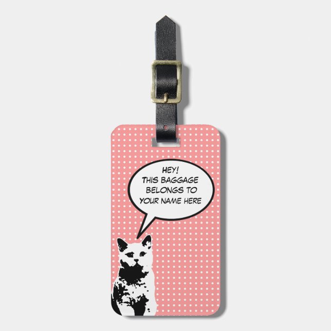 this baggage belongs to... cat luggage tag (Front Vertical)