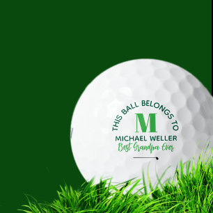 'This ball belongs to'  Grandpa Green Monogram