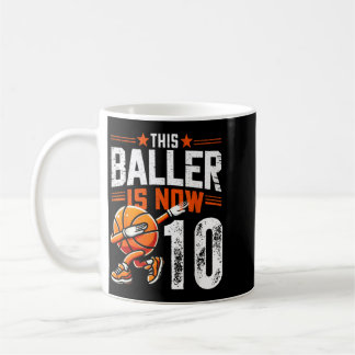 This Baller Is 10 Years Old Basball 10th Birthday Coffee Mug