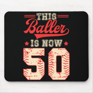 This Baller Is 50 Baseball Knuckleballer Home Run Mouse Mat