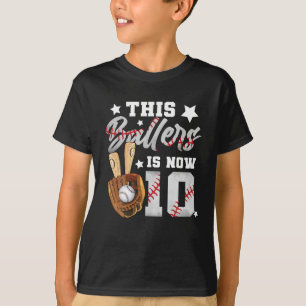 This Baller Is Now 10 Birthday Boy Baseball 10th T-Shirt