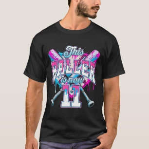 This Baller Is Now 11 Ice Cream Baseball Drip 11th T-Shirt