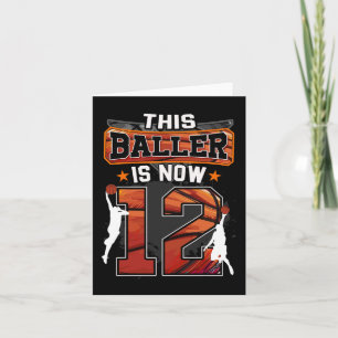 This Baller Is Now 12 Cool Basketball 12th birthda Card