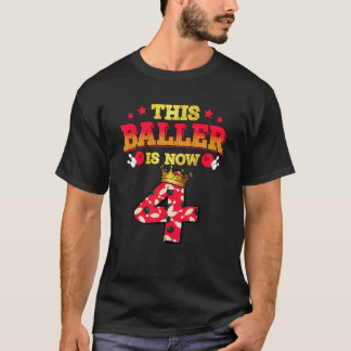 This Baller Is Now 4 Bowling Kids Boys Girls 4th B T-Shirt