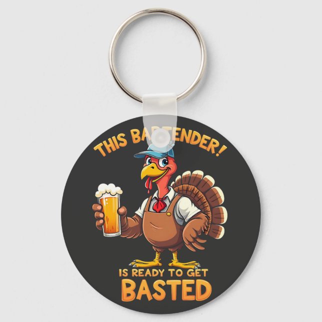 This bartender is ready to get blasted key ring (Front)