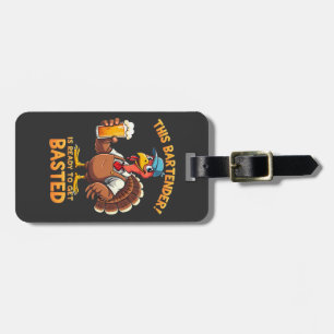 This bartender is ready to get blasted luggage tag