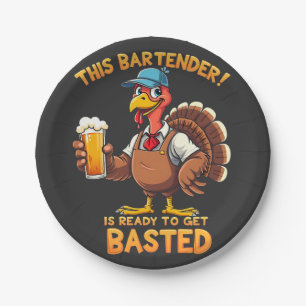 This bartender is ready to get blasted paper plate