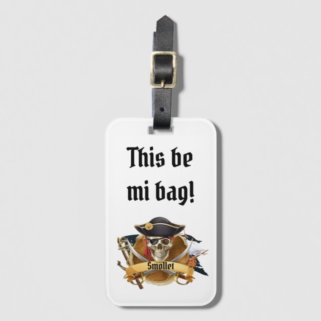 This be Mi Bag! Pirate Personalise Luggage Tag (Front Vertical)