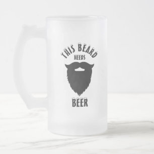 This beard needs beer, frosted glass beer mug